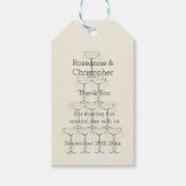 Champagne Fluiten Ontwerp Champagne Gekleurde Brui Cadeaulabel (Voorkant)