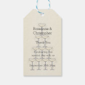 Champagne Fluiten Ontwerp Champagne Gekleurde Brui Cadeaulabel (Achterkant)