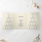 Champagne Fluiten Ontwerp Champagne Gekleurde Brui Drieluik Programma (Binnen)