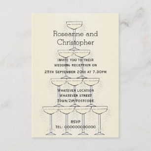 Champagne Fluiten Ontwerp Champagne Gekleurde Brui Informatiekaartje