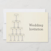 Champagne Fluiten Ontwerp Champagne Gekleurde Brui Kaart (Voorkant)