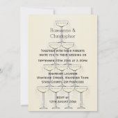 Champagne Fluiten Ontwerp Champagne Gekleurde Brui Kaart (Achterkant)