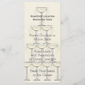 Champagne Fluiten Ontwerp Champagne Gekleurde Brui Menu (Achterkant)