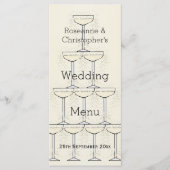 Champagne Fluiten Ontwerp Champagne Gekleurde Brui Menu (Voorkant)