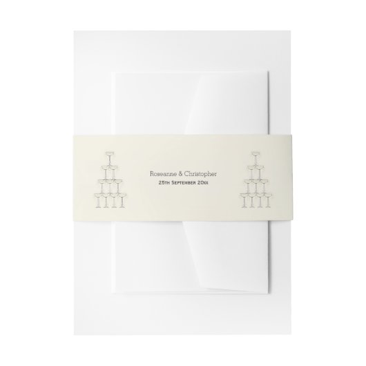 Champagne Fluiten Ontwerp Champagne Gekleurde Brui Uitnodigingen Wikkel (Voorkant Voorbeeld)