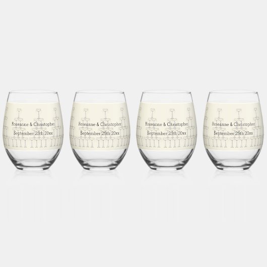 Champagne Fluiten Ontwerp Champagne Gekleurde Brui Wijnglas Zonder Voet (Voorkant)