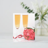 champagne flute briefkaart (Staand voorkant)