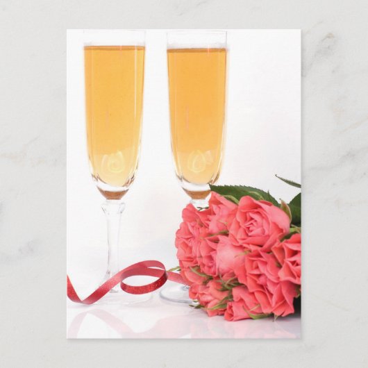 champagne flute briefkaart (Voorkant)