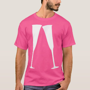 Champagne Flute Glasses Dames Night Trendy Aesthe T-shirt