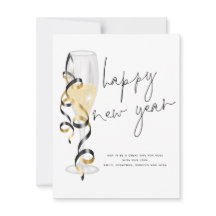 Champagne Flute Script Happy Nieuwjaar