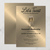 Champagne Flute Toast Bridal Shower Template Kaart (Voorkant / Achterkant)