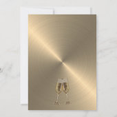 Champagne Flute Toast op Faux Metallic Kaart (Achterkant)