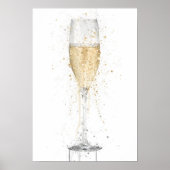 Champagne Flute 'White' Poster (Voorkant)