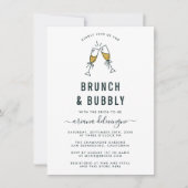 Champagne Flutes Brunch en Bubble Vrijgezellenfees Kaart (Voorkant)