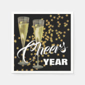 Champagne Flutes Custom Happy New Year Servet (Voorkant)