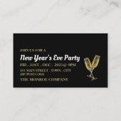 Champagne Flutes, New Year's Eve Party Ticket Informatiekaartje (Achterkant)