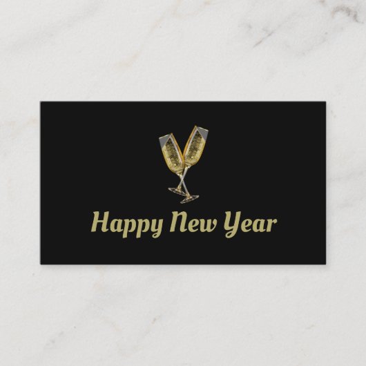 Champagne Flutes, New Year's Eve Party Ticket Informatiekaartje (Voorkant)