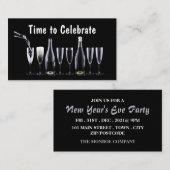 Champagne Flutes, New Year's Eve Party Ticket Informatiekaartje (Voorkant / Achterkant)