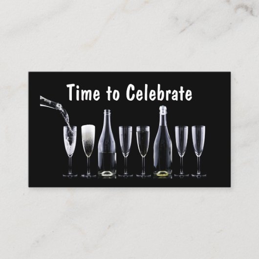 Champagne Flutes, New Year's Eve Party Ticket Informatiekaartje (Voorkant)