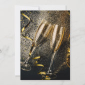 Champagne Flutes nieuwjaarsviering uitnodiging (Achterkant)
