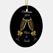 Champagne Flutes on Black Keramisch Ornament (Rechts)