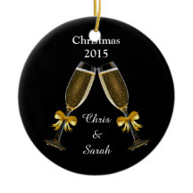 Champagne Flutes on Black