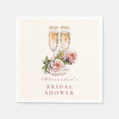 Champagne Flutes & Pearls Bridal Shower Servet (Voorkant)