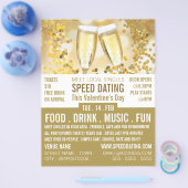 Champagne Flutes, Speed Dating Event Adverteren Flyer (Enkel)