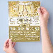 Champagne Flutes, Speed Dating Event Adverteren Flyer (Hand)