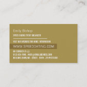 Champagne Flutes, Speed Dating Event Organizer Visitekaartje (Achterkant)