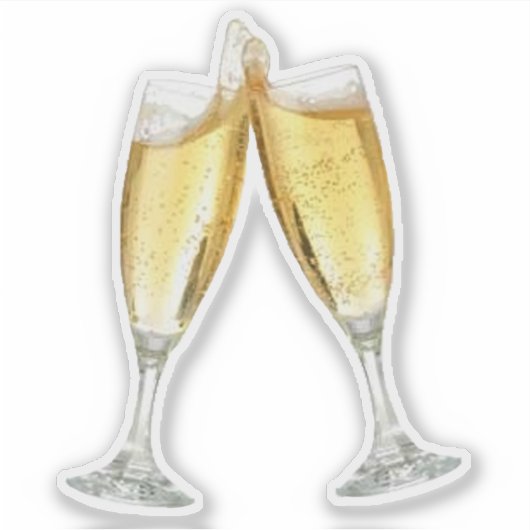 Champagne Flutes Sticker (Voorkant)