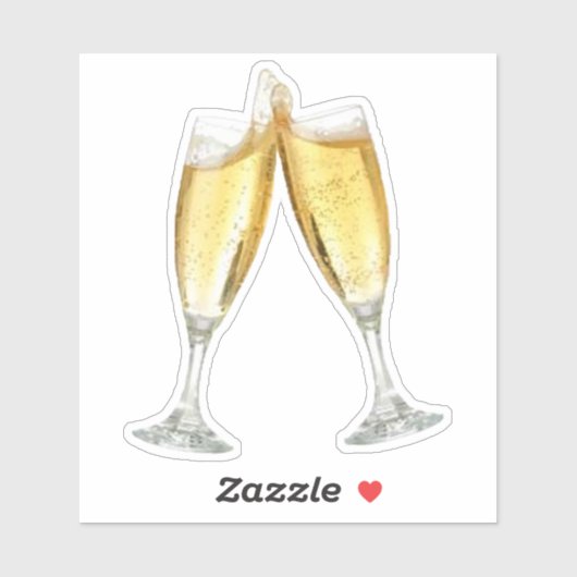 Champagne Flutes Sticker (Vel)