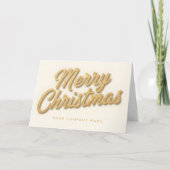 Champagne Foil Retro Script Merry Christmas Feestdagen Kaart (Voorkant)