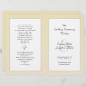 Champagne Folded Christelijk Wedding Programme (Voorkant / Achterkant)