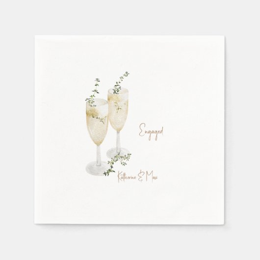 Champagne Foliage Gold Engagement Servet (Voorkant)