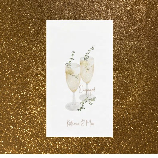 Champagne Foliage Gold Engagement Servet