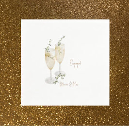 Champagne Foliage Gold Engagement Servet
