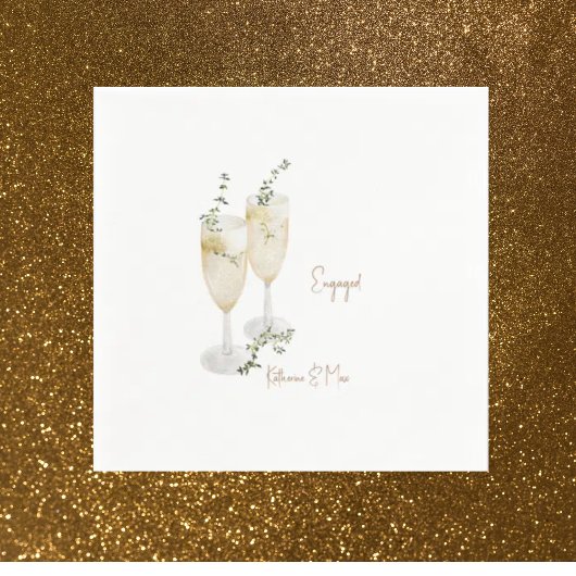 Champagne Foliage Gold Engagement Servet