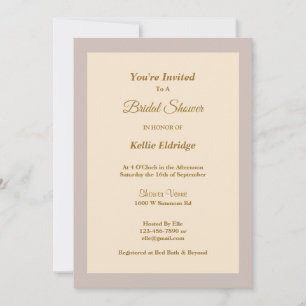 Champagne Framed Bridal Shower Kaart