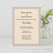 Champagne Framed Wedding Invitation Kaart (Staand voorkant)