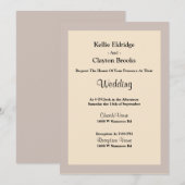 Champagne Framed Wedding Invitation Kaart (Voorkant / Achterkant)