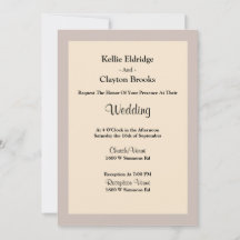 Champagne Framed Wedding Invitation