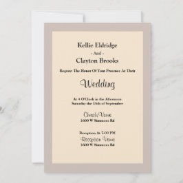 Champagne Framed Wedding Invitation Kaart