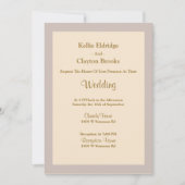 Champagne Framed Wedding Invitation Kaart (Voorkant)