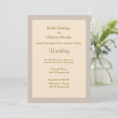 Champagne Framed Wedding Invitation Kaart (Staand voorkant)
