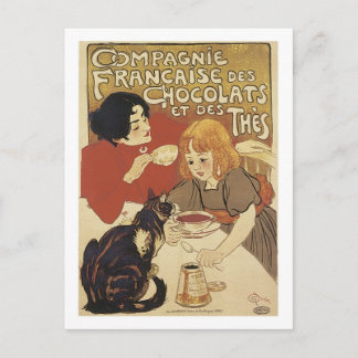 Champagne Francais Chocolats et des Thes Vintage A Briefkaart