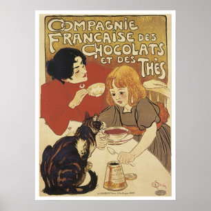 Champagne Francais Chocolats et des Thes Vintage A Poster