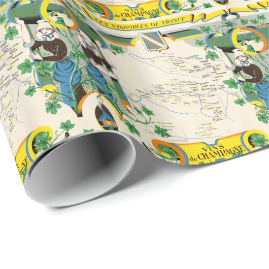 Champagne, Franse  kaart Cadeaupapier (Rol Hoek)