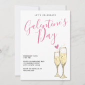 Champagne Galentines Day Kaart (Voorkant)