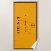 Champagne Geïnspireerde Voor Trouwbelofte Naam Ora Strandlaken (Voorkant)